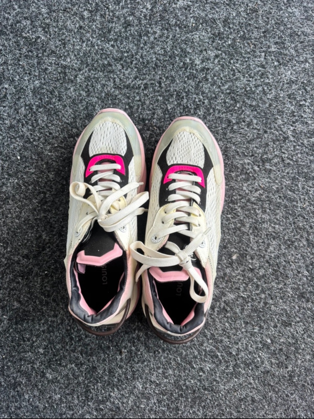 Women's Multi-Color Athletic Sneakers - Cream Pink Black